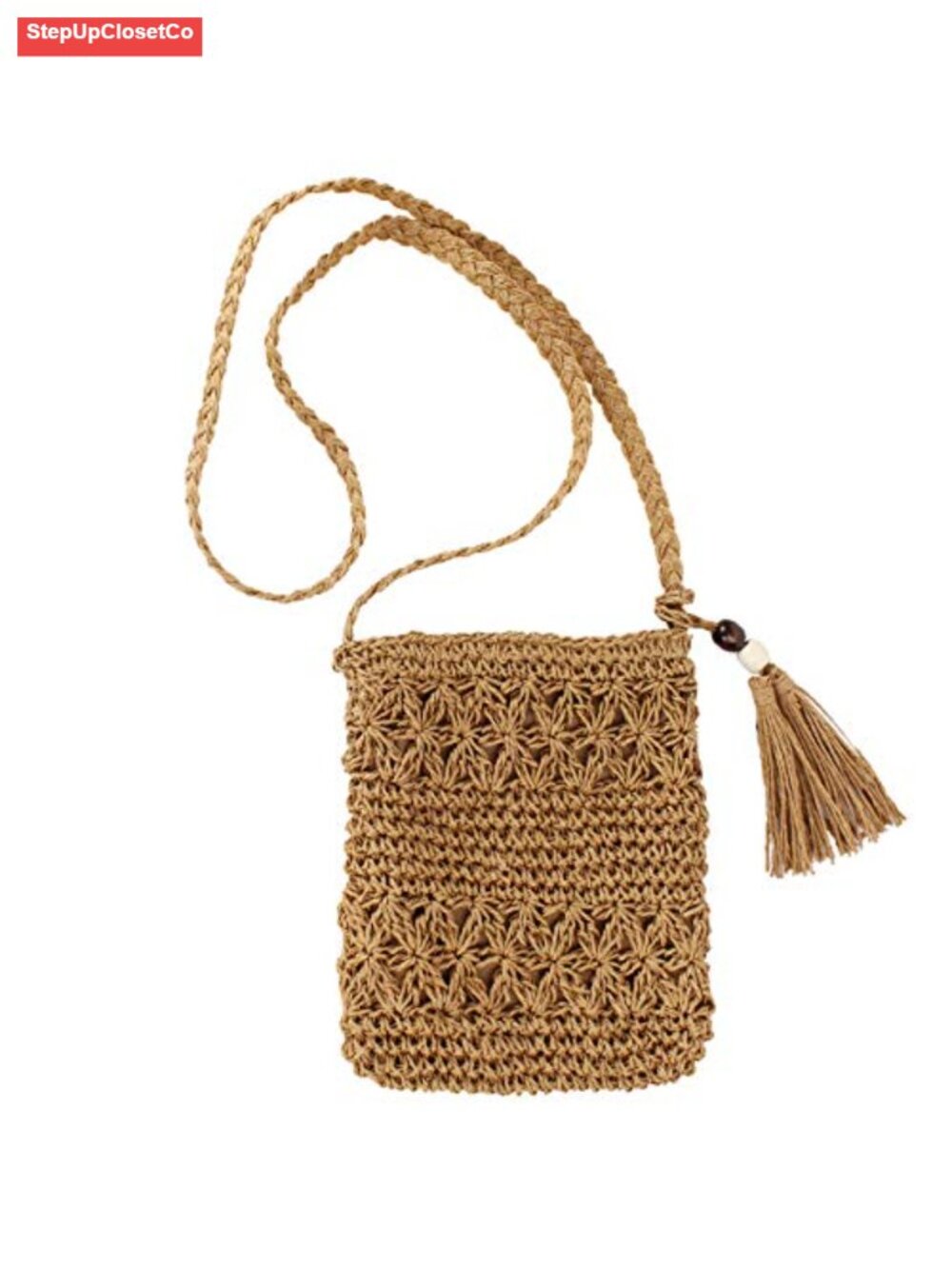 Small Straw Crossbody Bag Women Weave Rattan Beach Shoulder Bag
